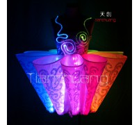 Multicolor change led light dress for show girl